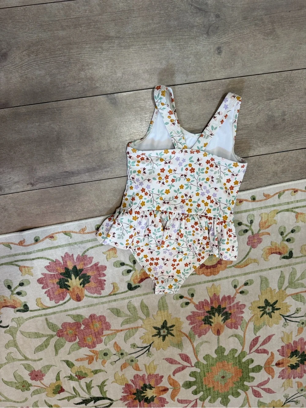 Modern Moments by Gerber Toddler Girl Swimsuit 4T Boho Floral Ruffle One-Piece